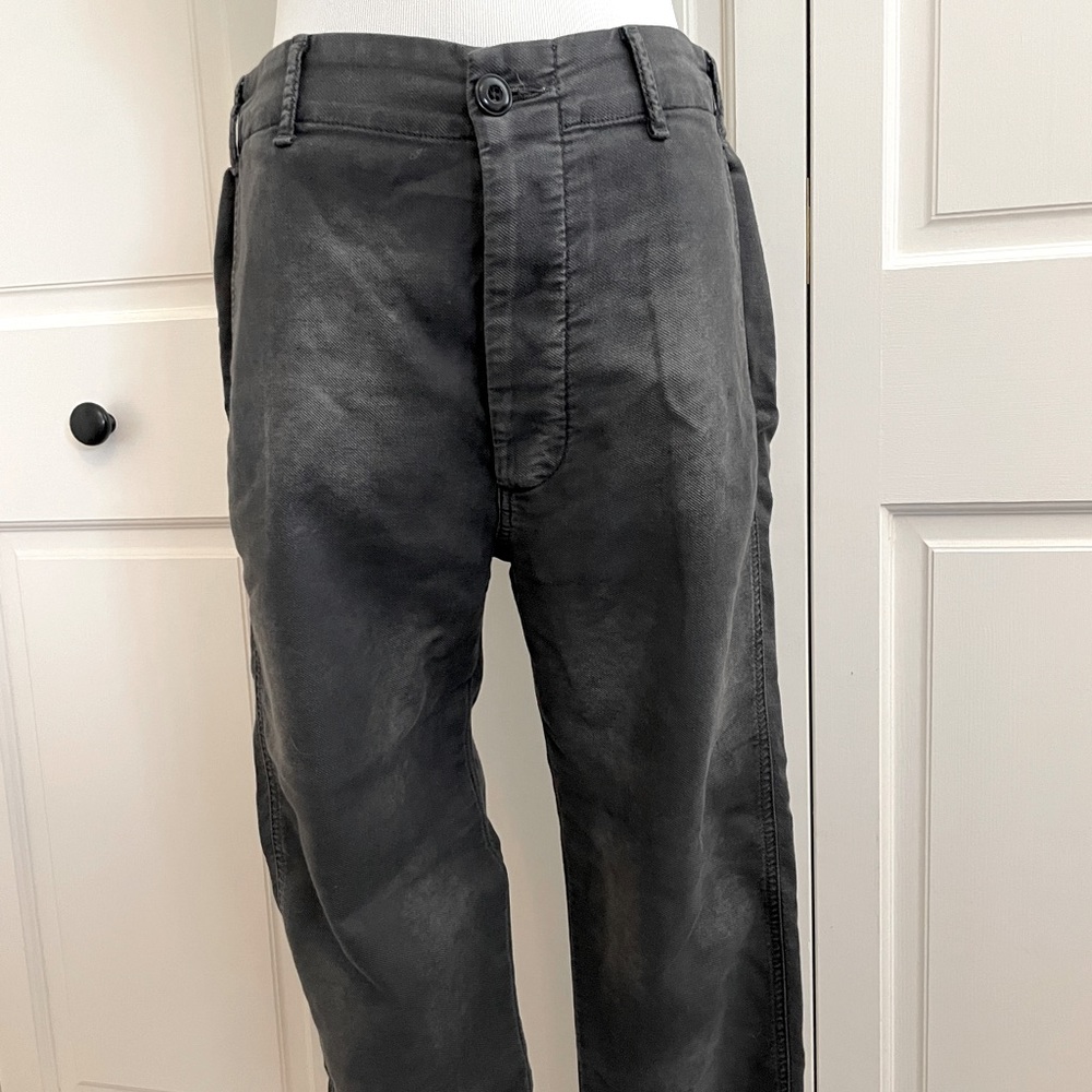 The great dark wash linen pants